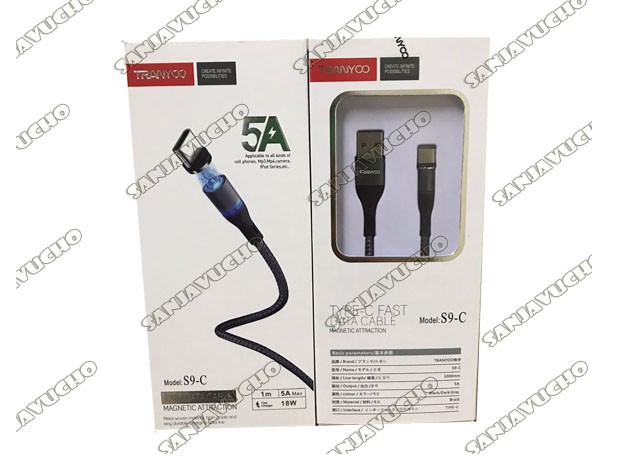 &u+ CABLE CARGADOR S9-C TIPO C MAGNETICO TRANYCO 5A